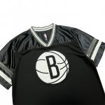 Maillot de Basket Brooklyn Nets Brodé Big logo manche courte Noir